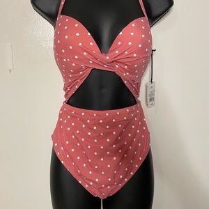 Shade & Shore One Piece Polka Dot Bathing Suit